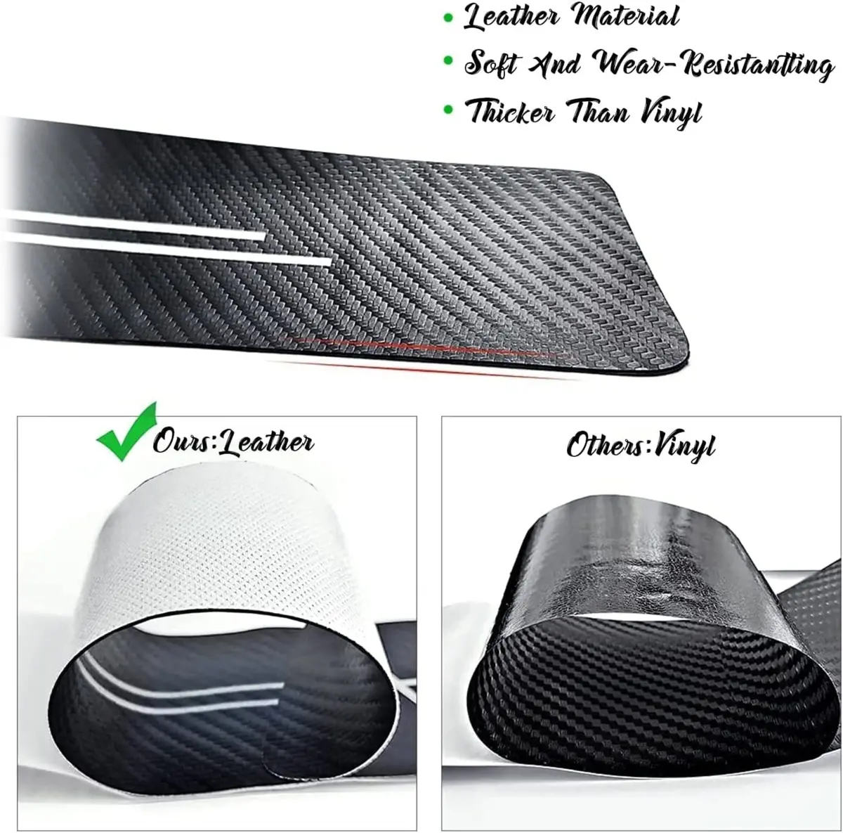 Premium Carbon Fiber Car Door Sill Protector With Logo 5