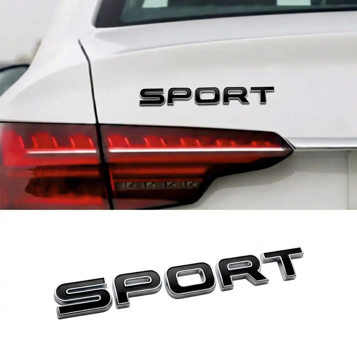 Sport Black & Chrome Style 3D Metal Sticker 1
