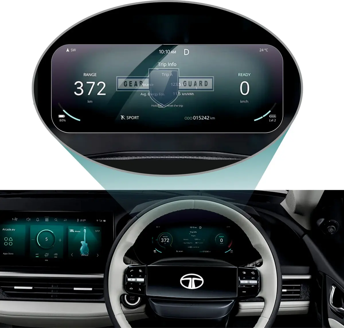 Tata Facelift (2023-2024) Accessories Instrument Cluster Screen Guard 1