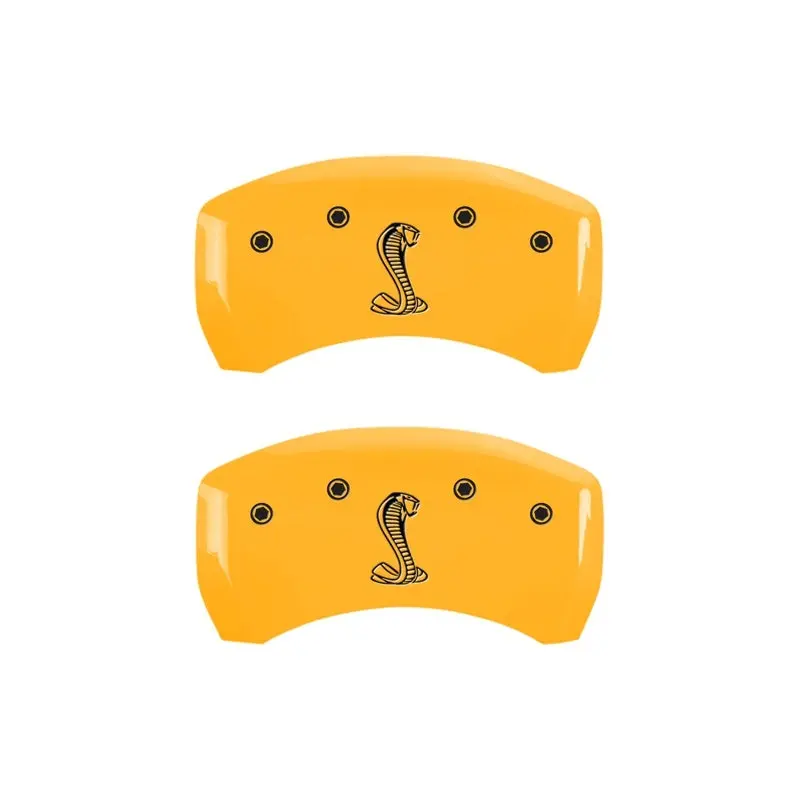 Mgp Engraved Rear Caliper Covers – Tiffany Snake Yellow Finish On Black Background 1