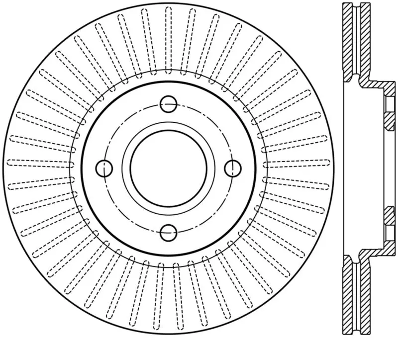 Stoptech 2014 Ford Fiesta Left Front Disc Slotted Brake Rotor 1